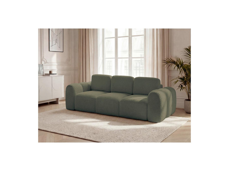 Montaigne - Sofá recto convertible de 3 plazas - Tela Bouclette