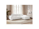 Montaigne - Convertible Corner Sofa with Large Chaise Lounge - Bouclette Fabric - Right Angle