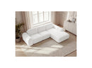 Montaigne - Convertible Corner Sofa with Large Chaise Lounge - Bouclette Fabric - Right Angle