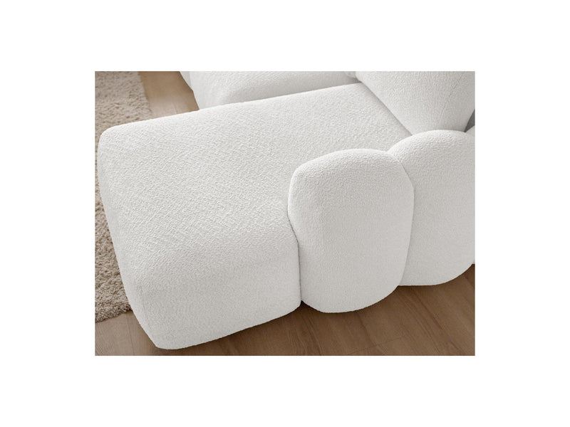 Montaigne - Convertible Corner Sofa with Large Chaise Lounge - Bouclette Fabric - Right Angle