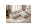 Montaigne - Convertible Corner Sofa with Large Chaise Lounge - Bouclette Fabric - Right Angle
