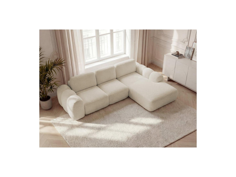 Montaigne - Convertible Corner Sofa with Large Chaise Lounge - Bouclette Fabric - Right Angle
