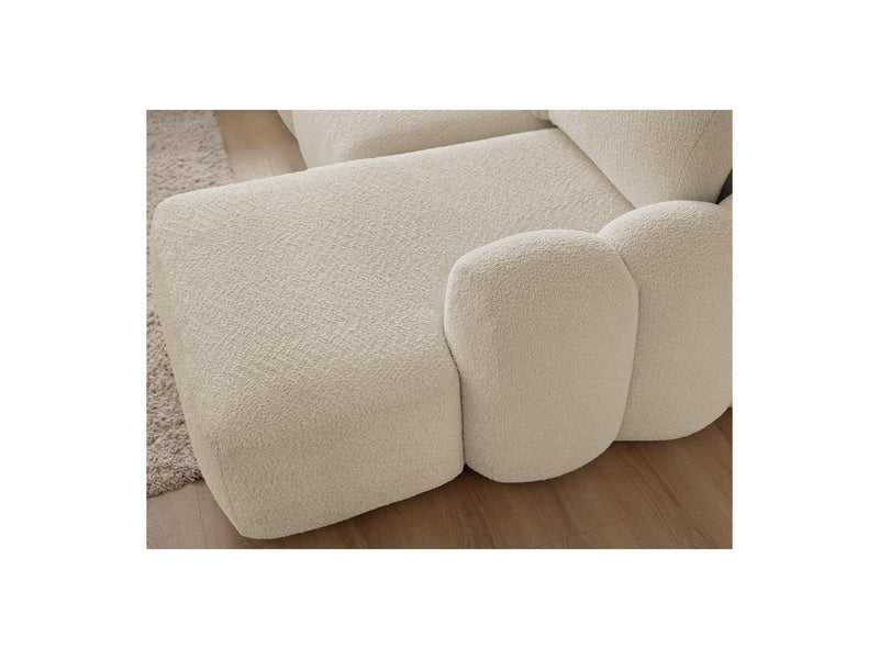 Montaigne - Convertible Corner Sofa with Large Chaise Lounge - Bouclette Fabric - Right Angle