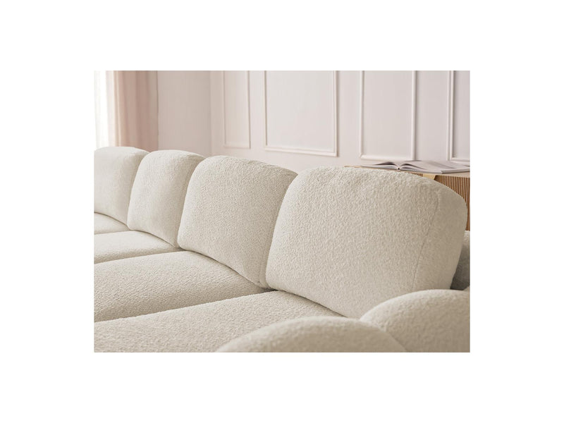Montaigne - Convertible Corner Sofa with Large Chaise Lounge - Bouclette Fabric - Right Angle