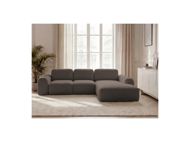 Montaigne - Convertible Corner Sofa with Large Chaise Lounge - Bouclette Fabric - Right Angle
