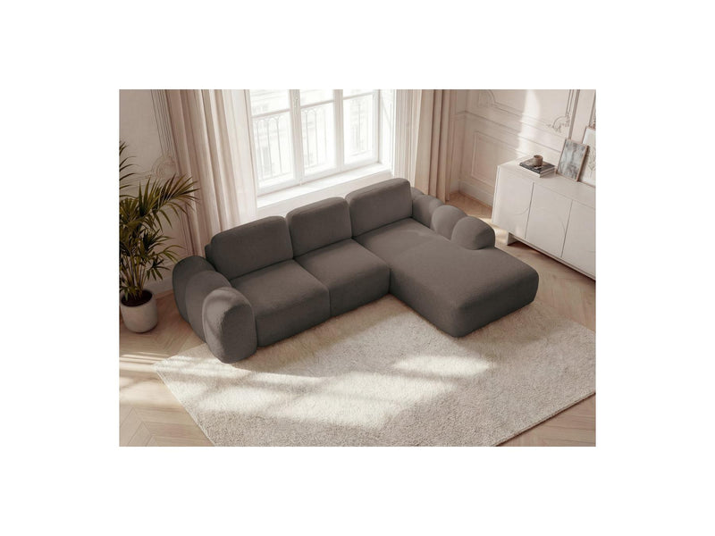 Montaigne - Convertible Corner Sofa with Large Chaise Lounge - Bouclette Fabric - Right Angle