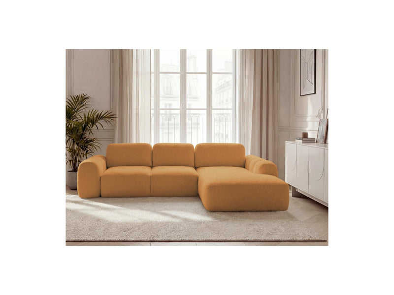 Montaigne - Convertible Corner Sofa with Large Chaise Lounge - Bouclette Fabric - Right Angle