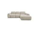 Montaigne - Convertible Corner Sofa with Large Chaise Lounge - Bouclette Fabric - Right Angle