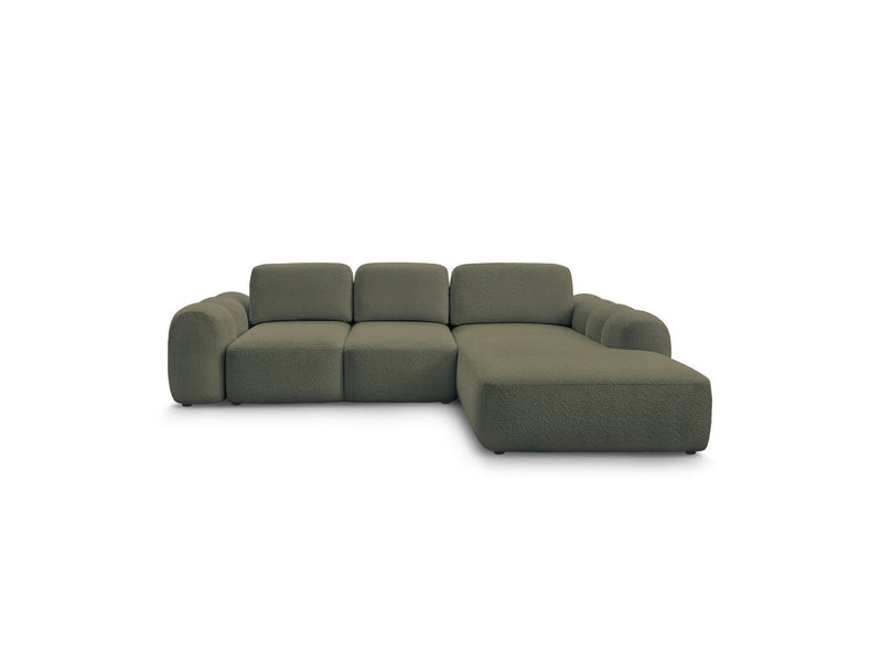 Montaigne - Convertible Corner Sofa with Large Chaise Lounge - Bouclette Fabric - Right Angle