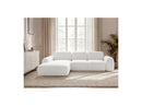 Montaigne - Convertible Corner Sofa with Large Chaise Lounge - Bouclette Fabric - Left Corner