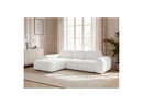 Montaigne - Convertible Corner Sofa with Large Chaise Lounge - Bouclette Fabric - Left Corner