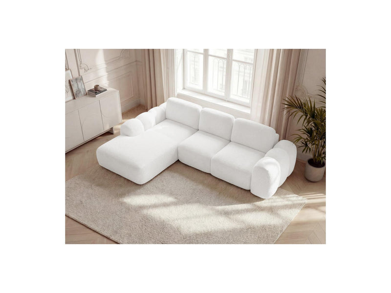 Montaigne - Convertible Corner Sofa with Large Chaise Lounge - Bouclette Fabric - Left Corner