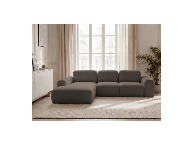 Montaigne - Convertible Corner Sofa with Large Chaise Lounge - Bouclette Fabric - Left Corner