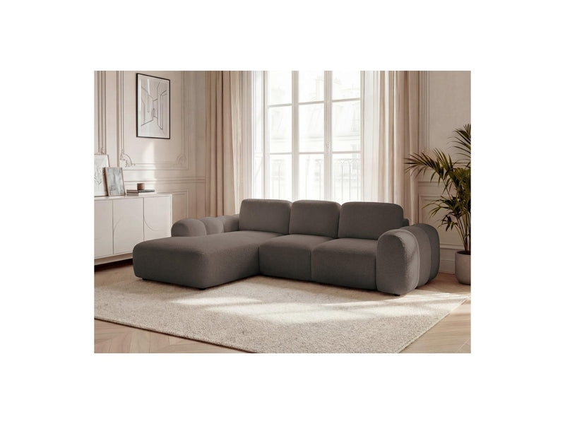 Montaigne - Convertible Corner Sofa with Large Chaise Lounge - Bouclette Fabric - Left Corner