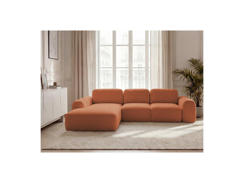 Montaigne - Convertible Corner Sofa with Large Chaise Lounge - Bouclette Fabric - Left Corner