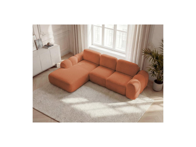 Montaigne - Convertible Corner Sofa with Large Chaise Lounge - Bouclette Fabric - Left Corner