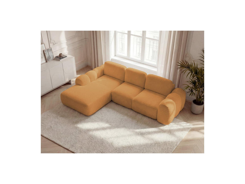 Montaigne - Convertible Corner Sofa with Large Chaise Lounge - Bouclette Fabric - Left Corner