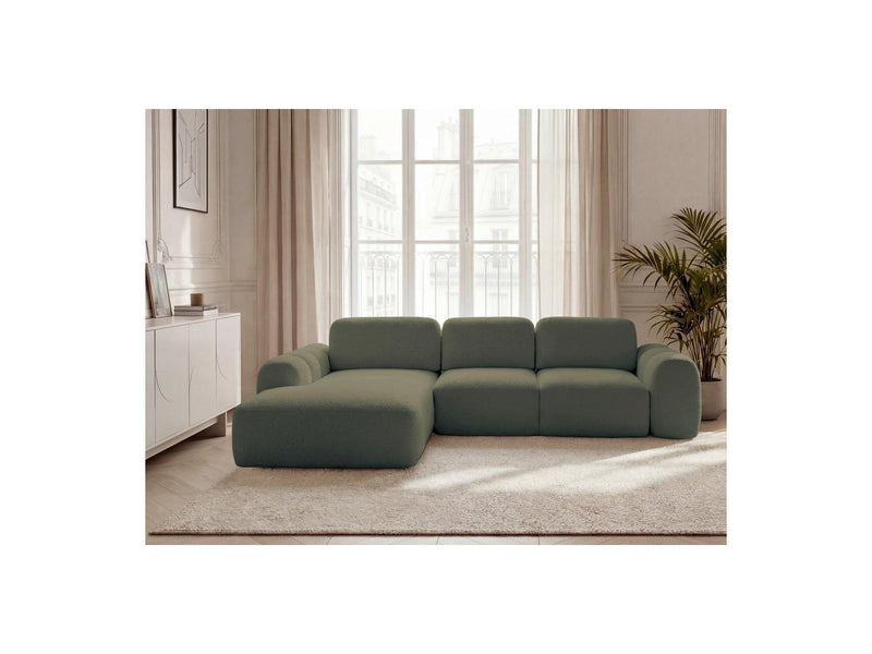 Montaigne - Convertible Corner Sofa with Large Chaise Lounge - Bouclette Fabric - Left Corner