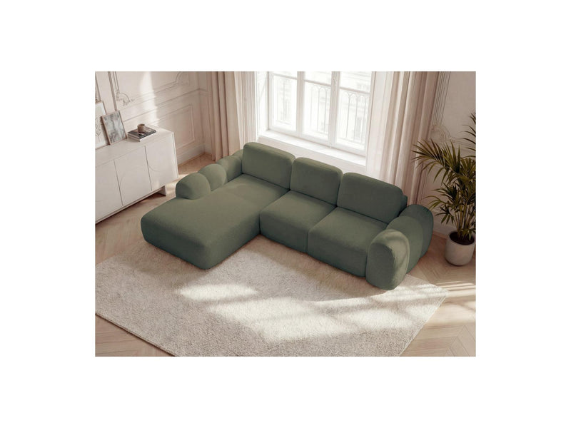 Montaigne - Convertible Corner Sofa with Large Chaise Lounge - Bouclette Fabric - Left Corner