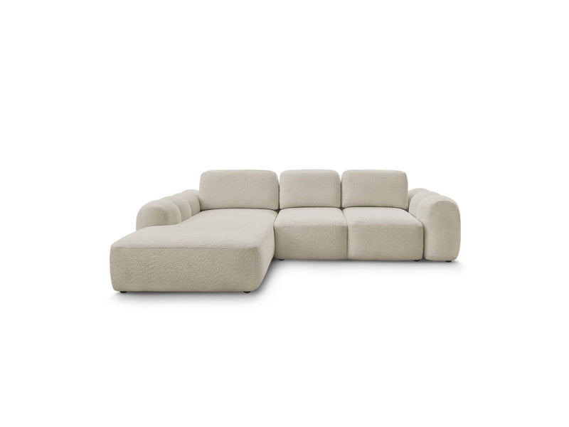 Montaigne - Convertible Corner Sofa with Large Chaise Lounge - Bouclette Fabric - Left Corner