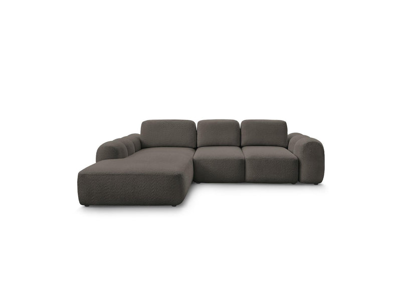 Montaigne - Convertible Corner Sofa with Large Chaise Lounge - Bouclette Fabric - Left Corner