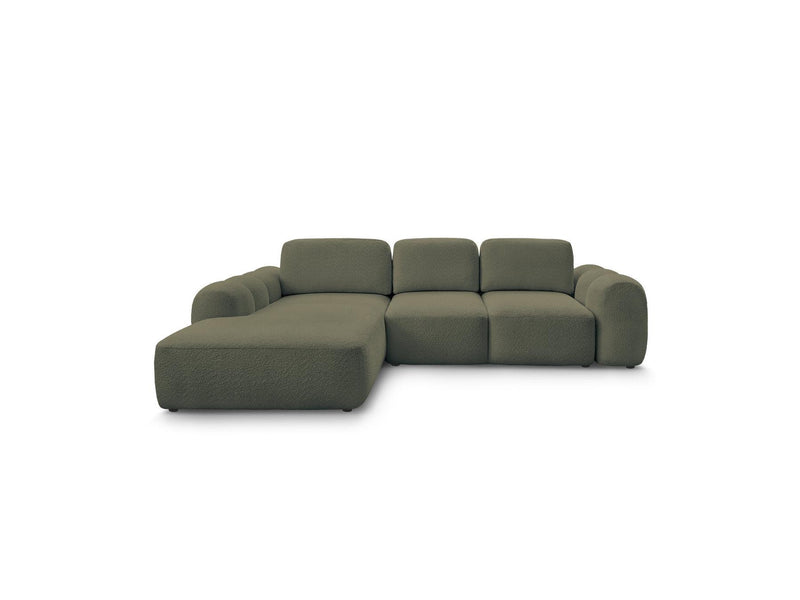 Montaigne - Convertible Corner Sofa with Large Chaise Lounge - Bouclette Fabric - Left Corner