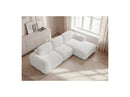 Montaigne - Canapé D'Angle Convertible Coffre - Tissu Bouclette - Angle Droit