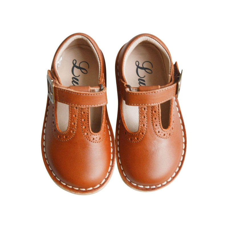 Chaussures Salomé Souples À Scratch Anaël - Cuir Camel - Mixte