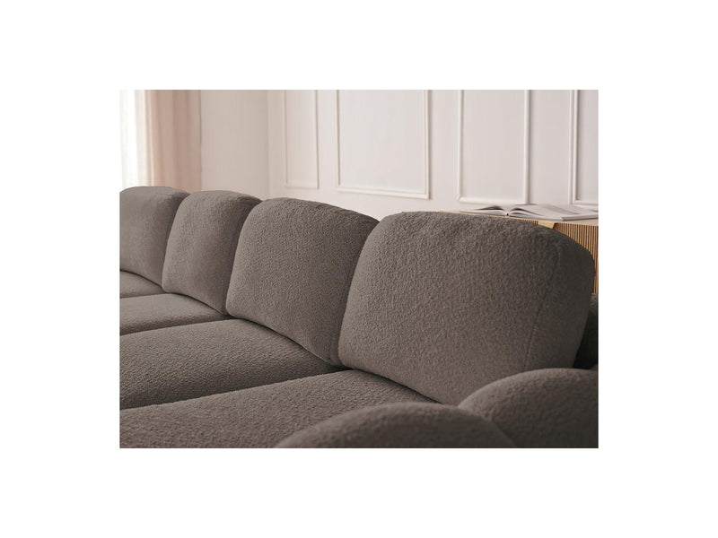 Montaigne - Canapé D'Angle Convertible Coffre - Tissu Bouclette - Angle Droit