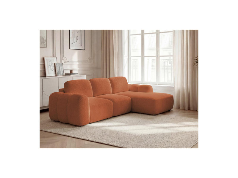 Montaigne - Canapé D'Angle Convertible Coffre - Tissu Bouclette - Angle Droit