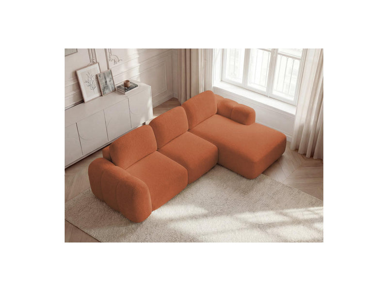 Montaigne - Canapé D'Angle Convertible Coffre - Tissu Bouclette - Angle Droit