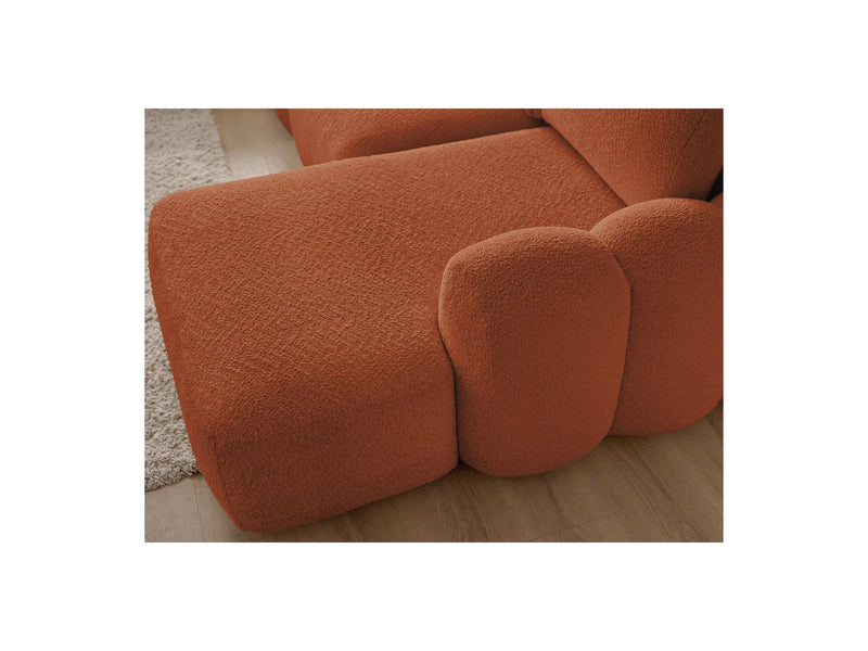 Montaigne - Canapé D'Angle Convertible Coffre - Tissu Bouclette - Angle Droit