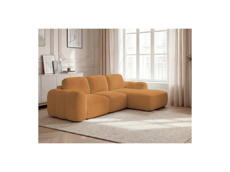 Montaigne - Canapé D'Angle Convertible Coffre - Tissu Bouclette - Angle Droit