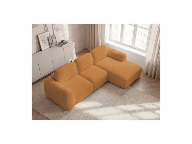 Montaigne - Canapé D'Angle Convertible Coffre - Tissu Bouclette - Angle Droit