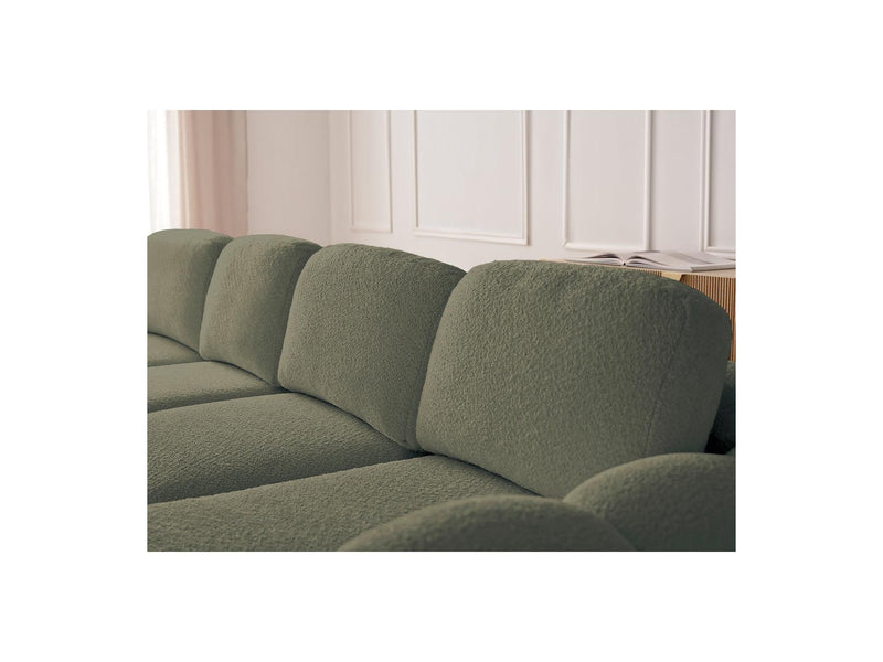 Montaigne - Canapé D'Angle Convertible Coffre - Tissu Bouclette - Angle Droit