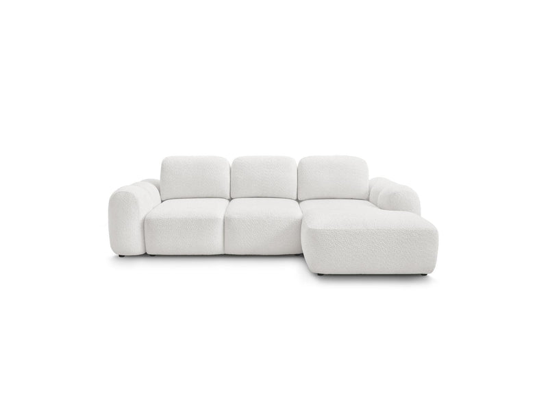 Montaigne - Canapé D'Angle Convertible Coffre - Tissu Bouclette - Angle Droit