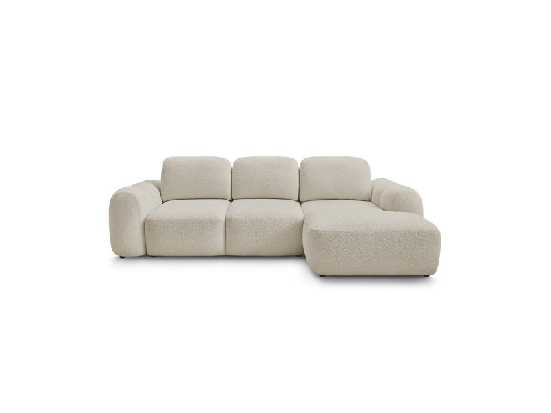 Montaigne - Canapé D'Angle Convertible Coffre - Tissu Bouclette - Angle Droit
