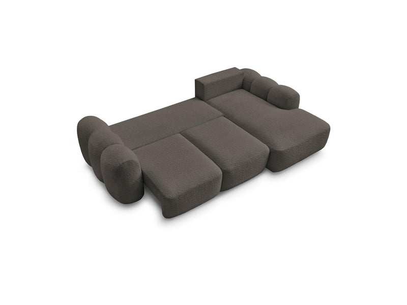 Montaigne - Canapé D'Angle Convertible Coffre - Tissu Bouclette - Angle Droit