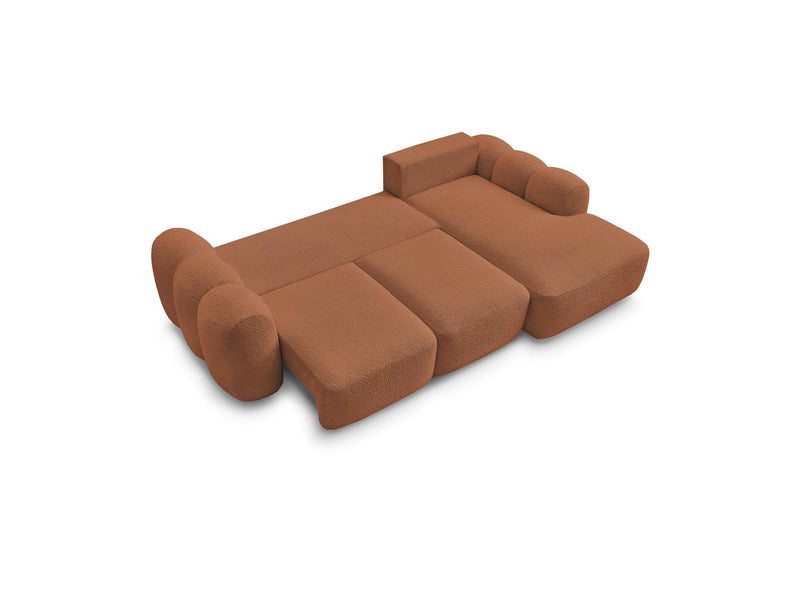 Montaigne - Canapé D'Angle Convertible Coffre - Tissu Bouclette - Angle Droit
