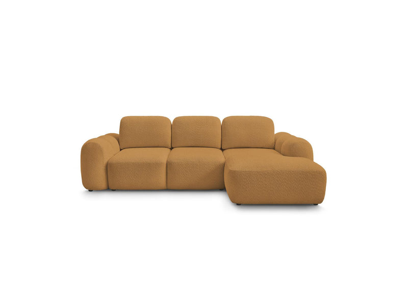 Montaigne - Canapé D'Angle Convertible Coffre - Tissu Bouclette - Angle Droit