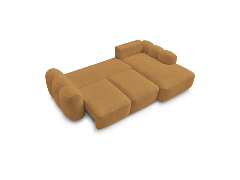 Montaigne - Canapé D'Angle Convertible Coffre - Tissu Bouclette - Angle Droit