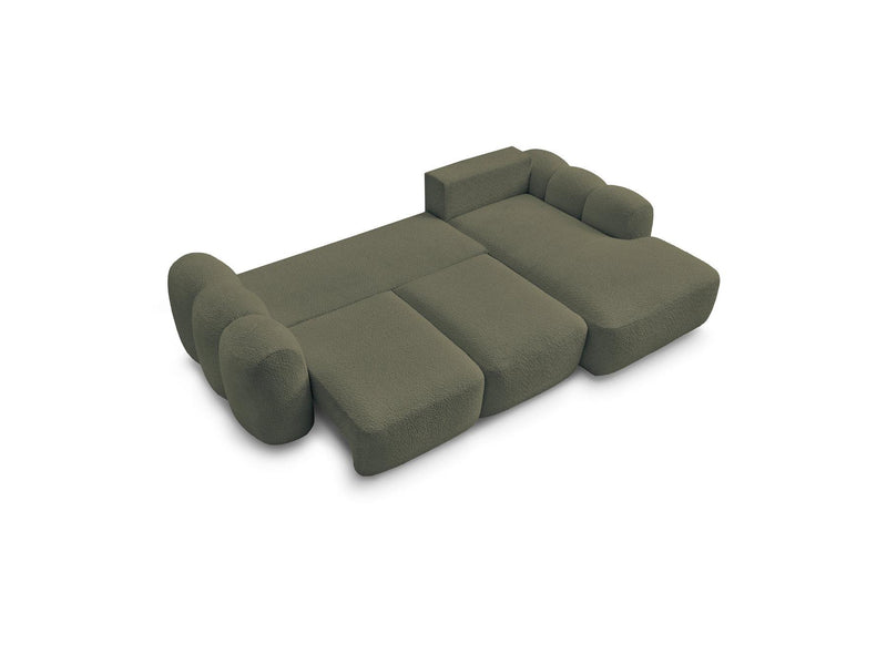 Montaigne - Canapé D'Angle Convertible Coffre - Tissu Bouclette - Angle Droit