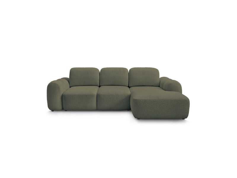Montaigne - Canapé D'Angle Convertible Coffre - Tissu Bouclette - Angle Droit