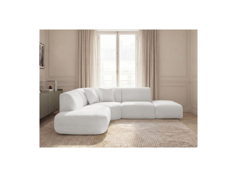 Anda - Canapé D'Angle L Fixe Modulable - Tissu Chenille - Angle Gauche