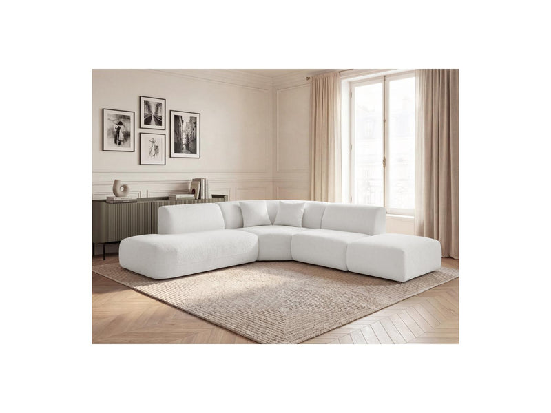 Anda - Canapé D'Angle L Fixe Modulable - Tissu Chenille - Angle Gauche