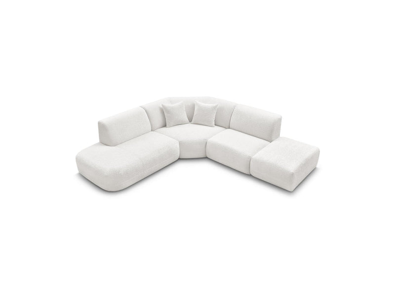 Anda - Canapé D'Angle L Fixe Modulable - Tissu Chenille - Angle Gauche