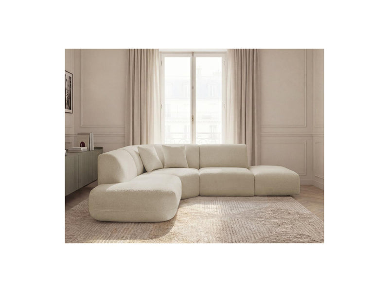 Anda - Canapé D'Angle L Fixe Modulable - Tissu Chenille - Angle Gauche