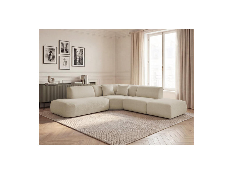Anda - Canapé D'Angle L Fixe Modulable - Tissu Chenille - Angle Gauche