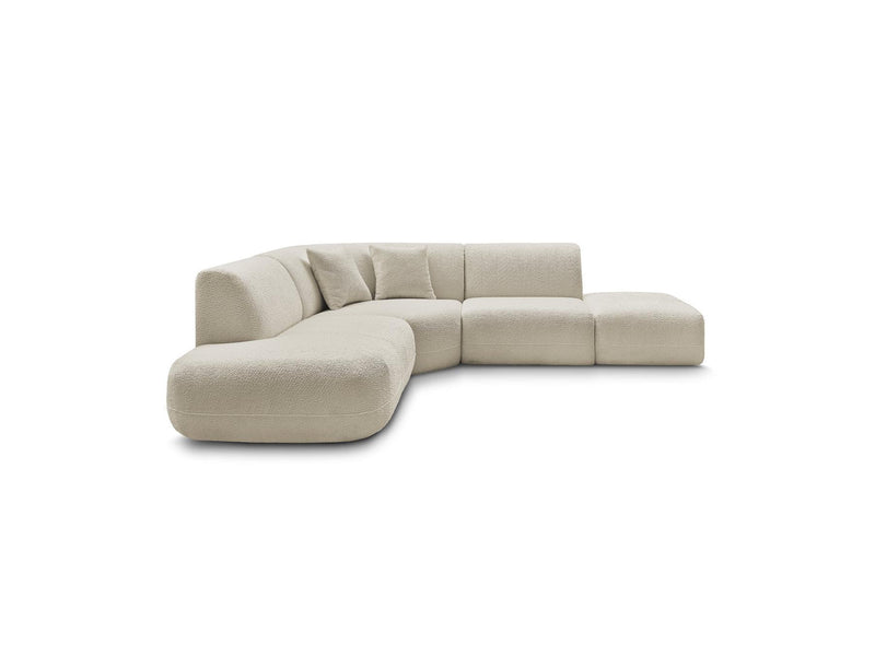 Anda - Canapé D'Angle L Fixe Modulable - Tissu Chenille - Angle Gauche