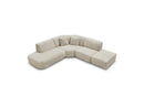 Anda - Canapé D'Angle L Fixe Modulable - Tissu Chenille - Angle Gauche